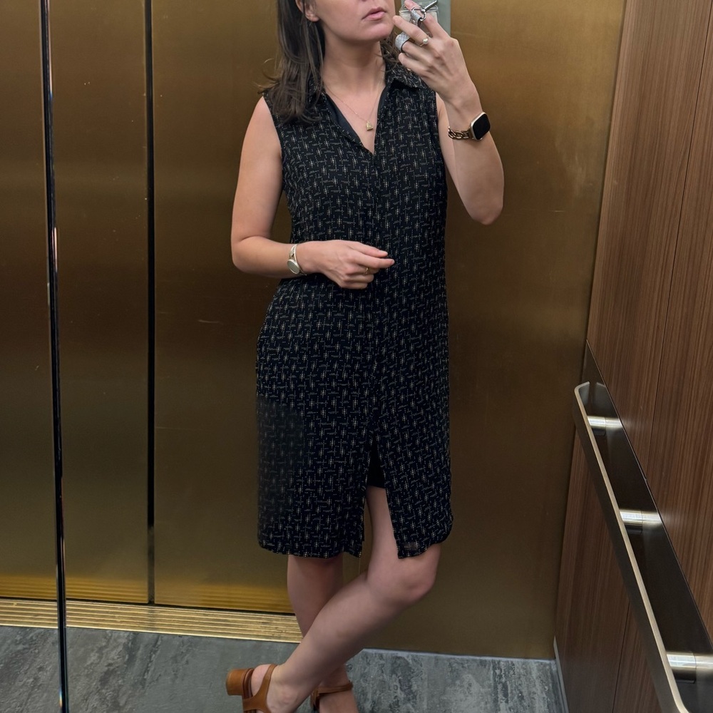 Vintage 00s Silk Shift Midi Dress 8